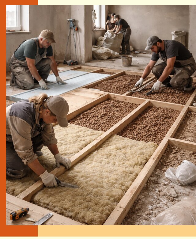 Утепление перекрытий жилых и промышленных зданий в Сосногорске